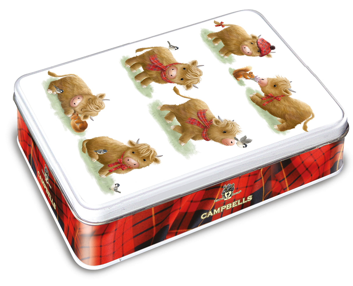 150g Cute Highland Cow Assorted Shaped Shortbread Tin