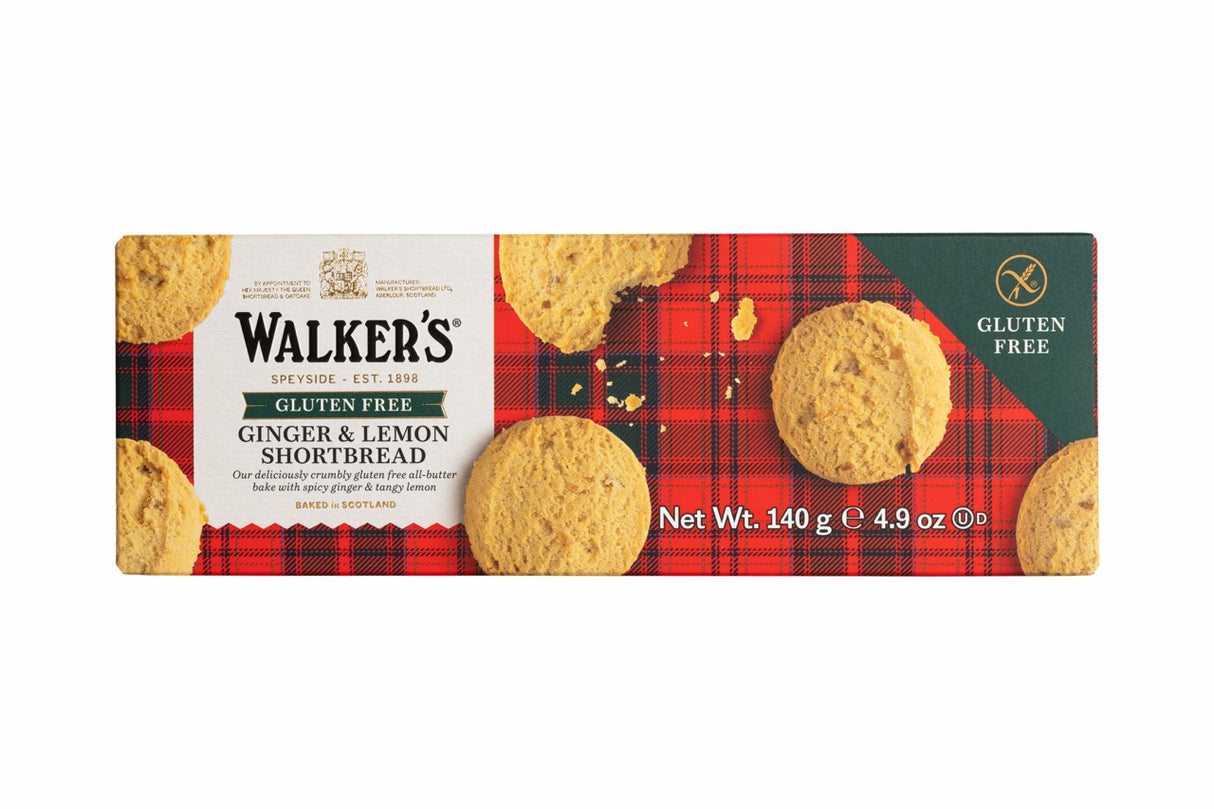 140g Gluten Free Ginger & Lemon Shortbread Carton