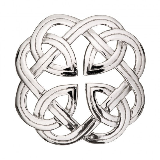 Celtic Quadrangle Polished Finish Plaid Brooch