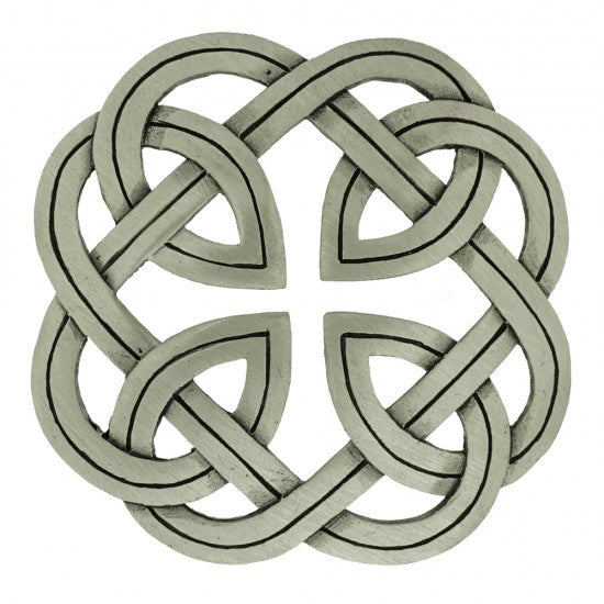 Celtic Quadrangle Antiqued Finish Plaid Brooch