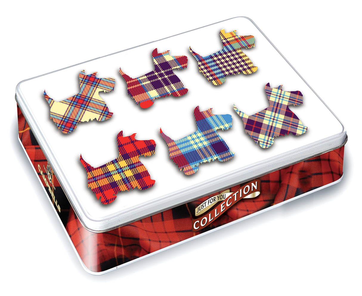 150g Tartan Scottie Dog Assorted Shaped Shortbread Tin