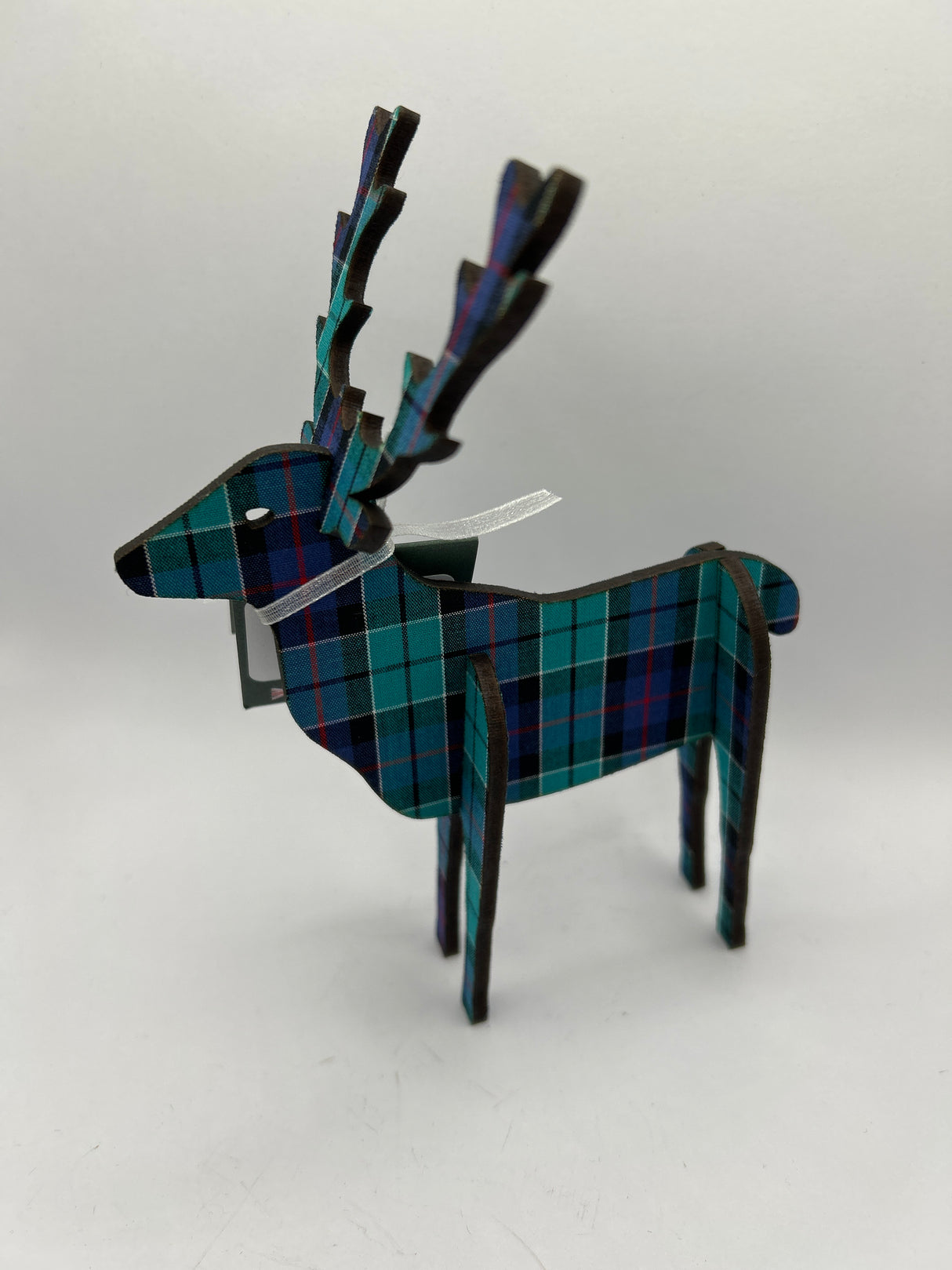 3D Standing Stag 18cm in Highland Check