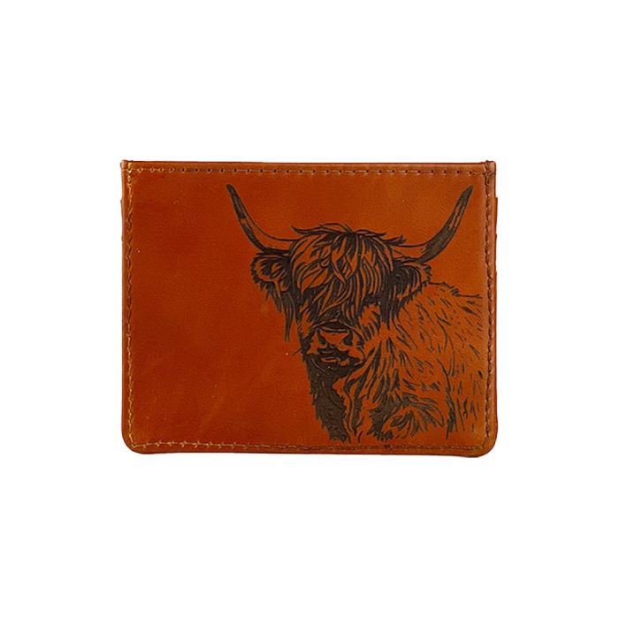 Highland Cow Leather Card Wallet (Gift Boxed)