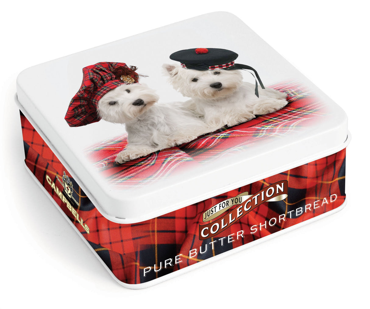 90g Dogs with Tartan Tammies Shortbread Fingers Tin