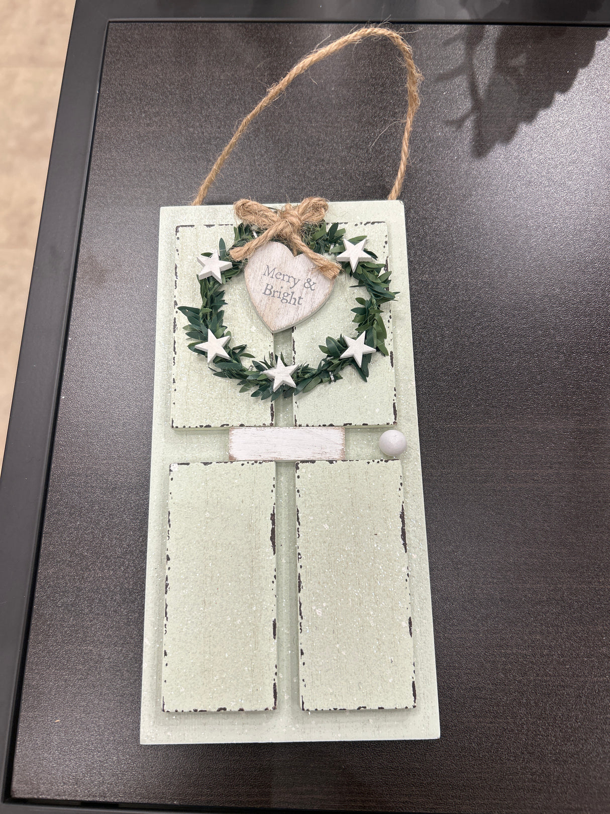 Home for Christmas Hanging Wooden Door Plaque with Wreath & Quote