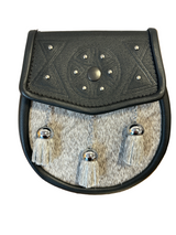 Circle Celtic Detail Flap with Studs Skin Front & Metal Tassels Semi Dress Sporran