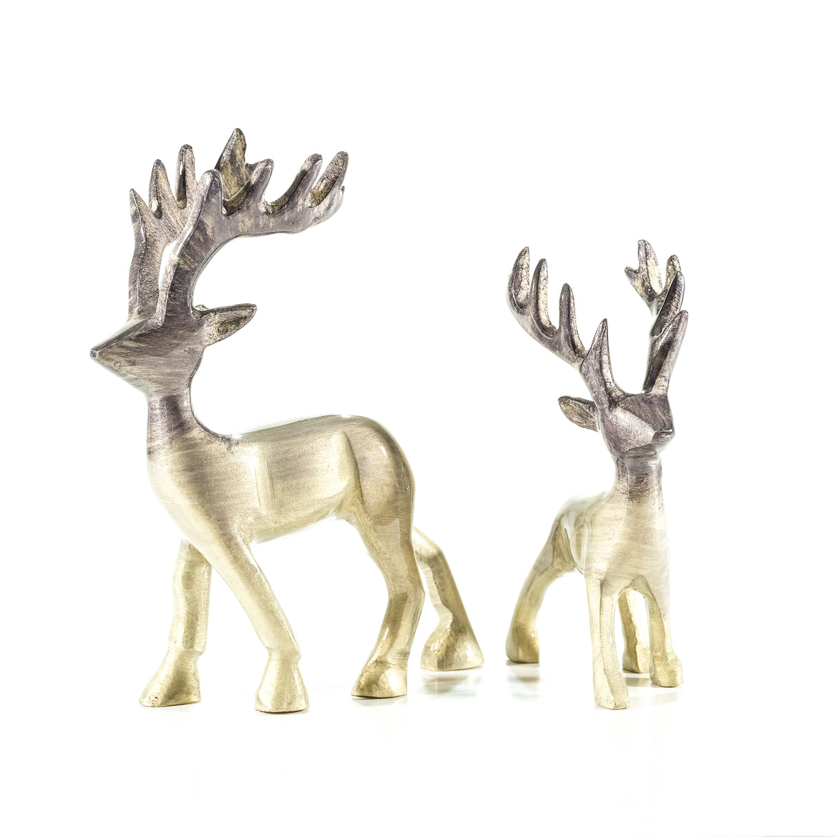 Large Brushed Silver Aluminium Stag (14cm)
