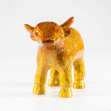 Extra Large Brushed Gold Aluminium Highland Cow (14cm)