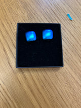 Square Stud Dichroic Earrings