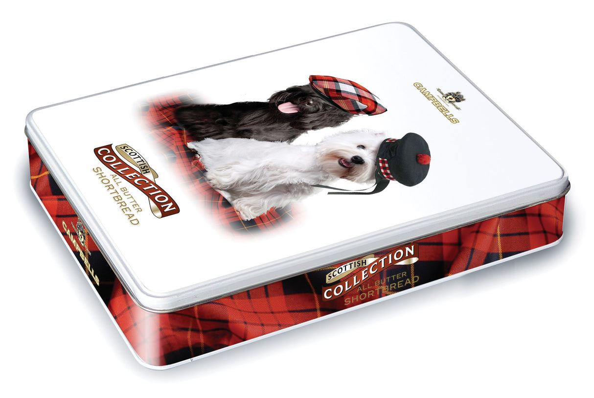 150g Dog (Westies) Assorted Shaped Shortbread Tin