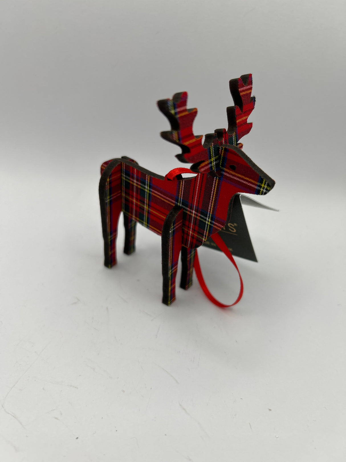 3D Standing Stag 14cm in Royal Check