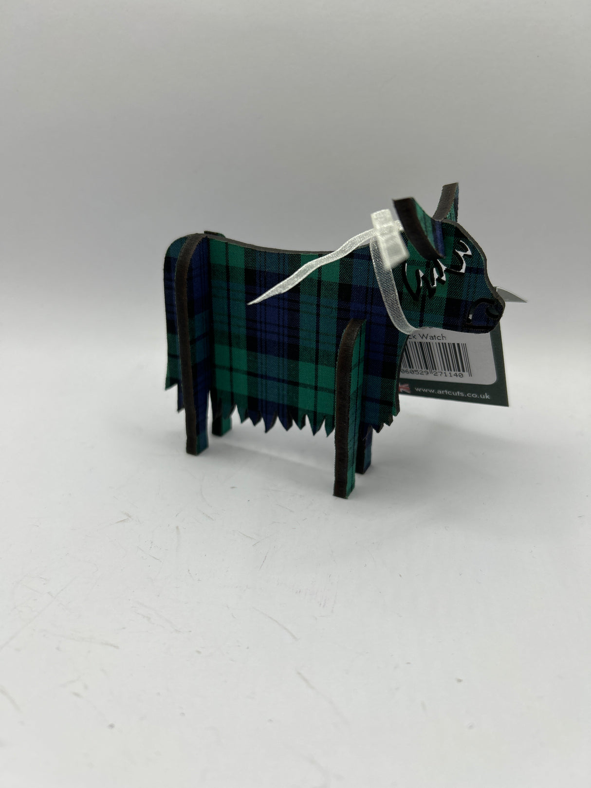 3D Standing Highland Cow In Black Watch