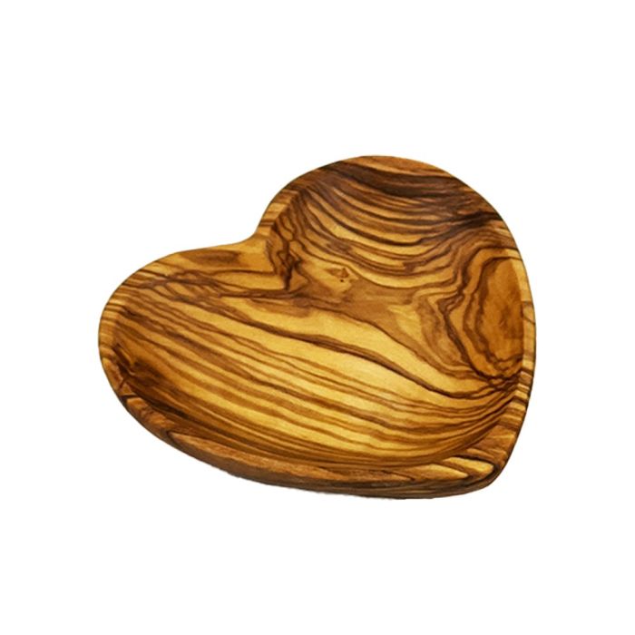 Olive Wood Small Heart Shaped Dish