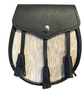 Budget Leather Flap with Skin Front & Leather Tassels Semi Dress Sporran