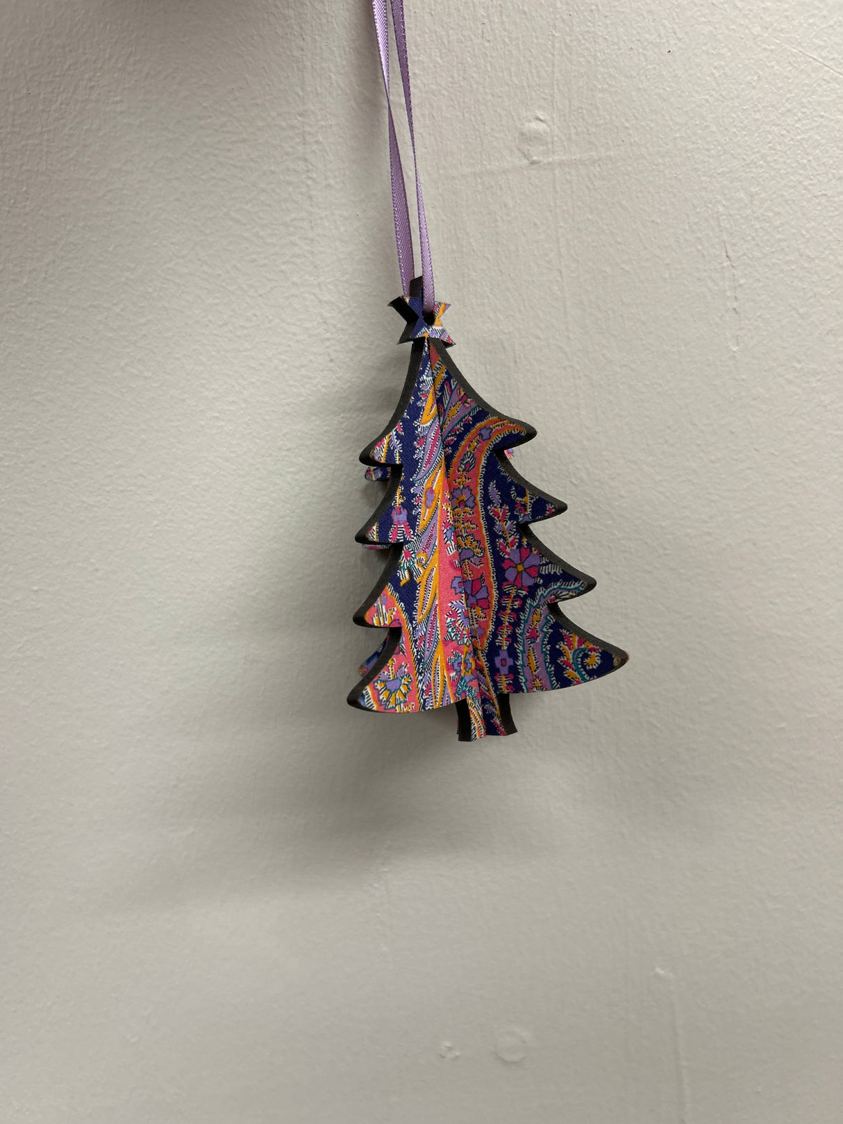3D Tree Christmas Decoration in Liberty Purple Felix & Isobel Paisley