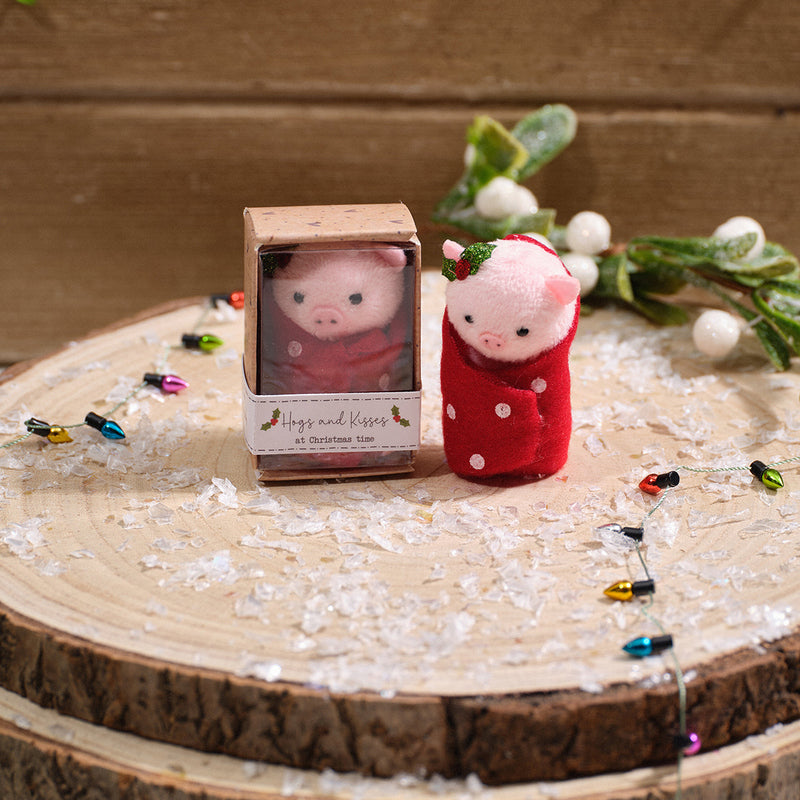 Christmas Pig In Blanket Tiny World Fabric Keepsake