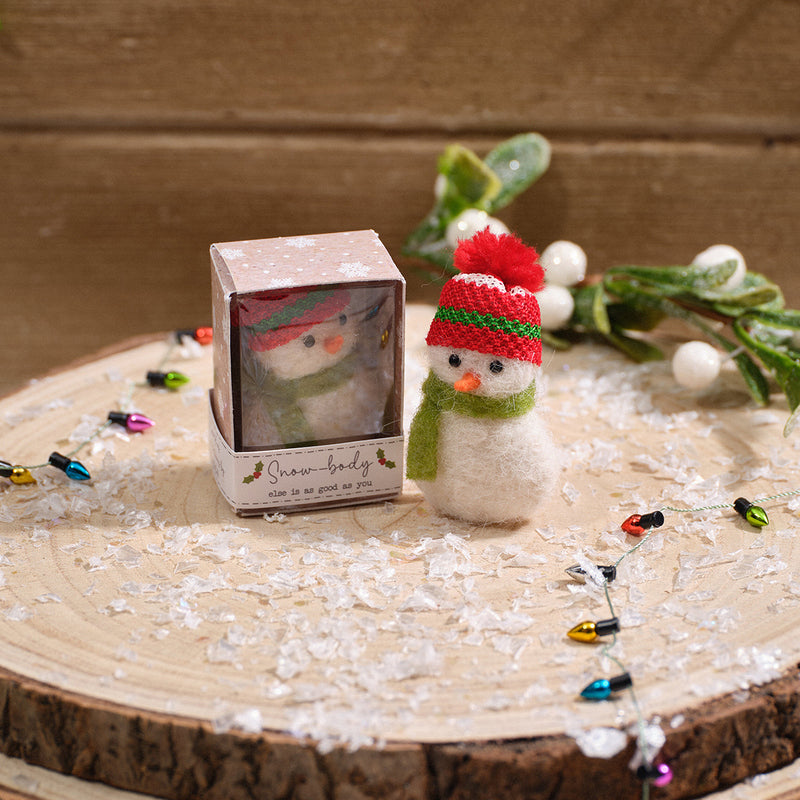 Christmas Snowman Tiny World Fabric Keepsake