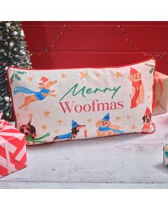 Furry & Festive Merry Woofmas Dog Poly/Linen Scatter Cushion
