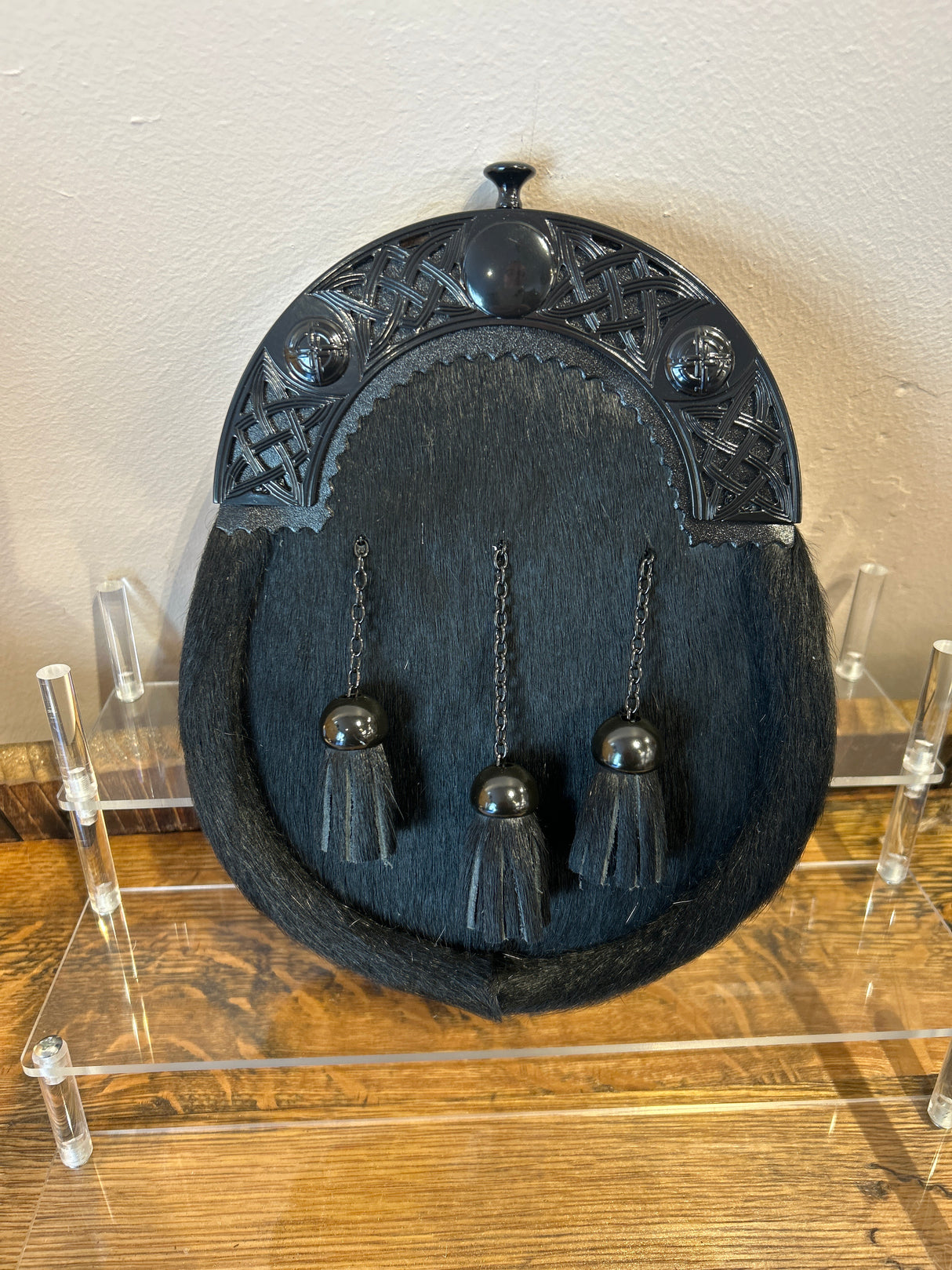 Black Finish Open Celtic Cantle Dress Sporran