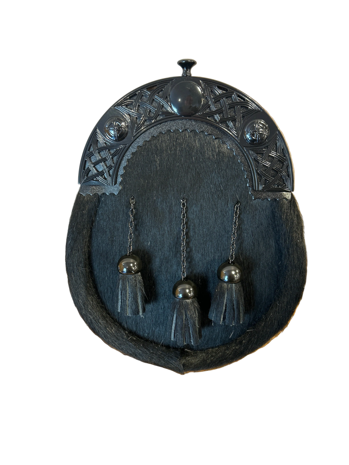 Black Finish Open Celtic Cantle Dress Sporran