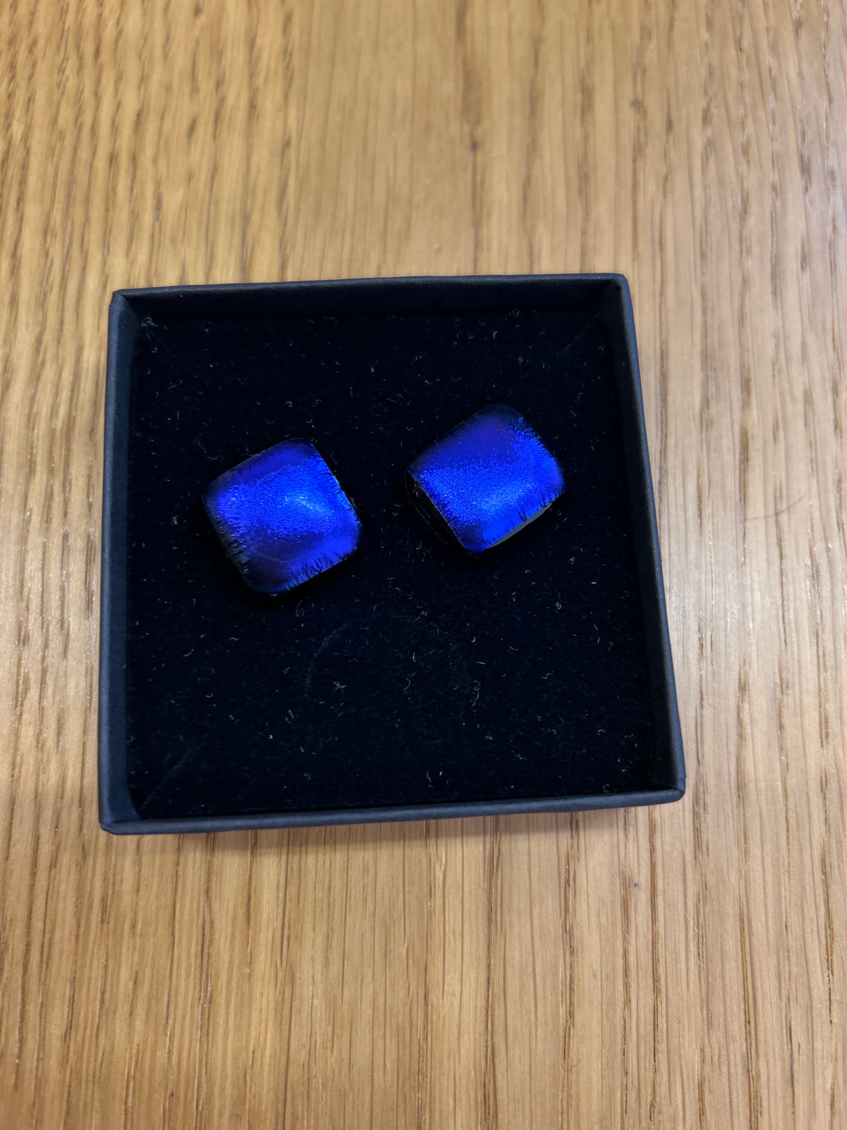 Square Stud Dichroic Earrings