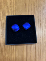 Square Stud Dichroic Earrings