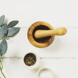 Olive Wood Small Pestle And Mortar Set