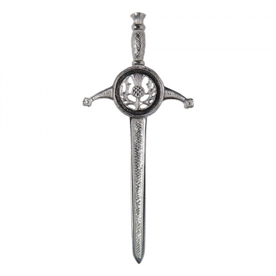 Circle Thistle Sword Polished Finish Kilt Pin