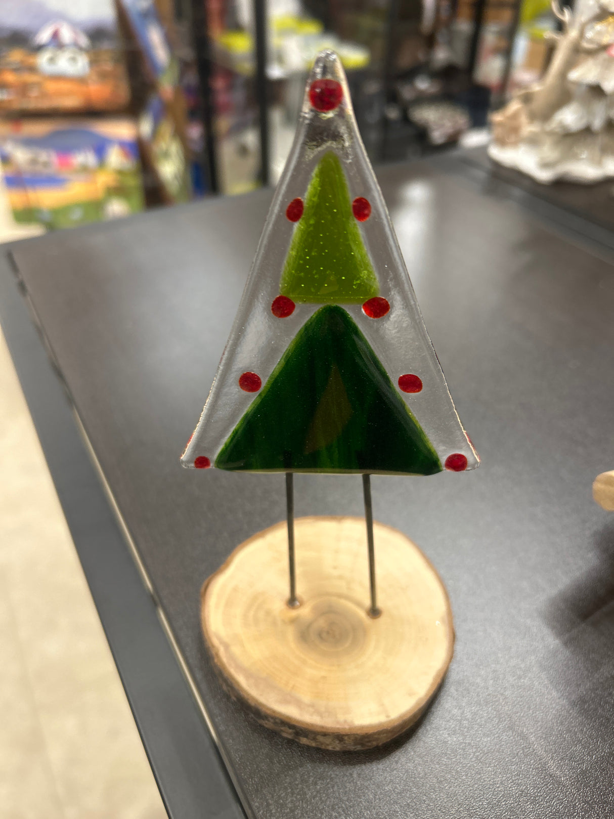 Standing Christmas Tree Glass Ornament