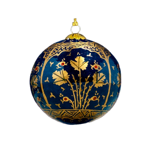 Navy Chinar Temple Bauble