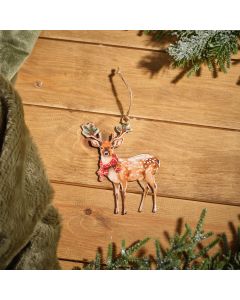 Evergreen Metal Deer With Scarf  Shaped Hanger