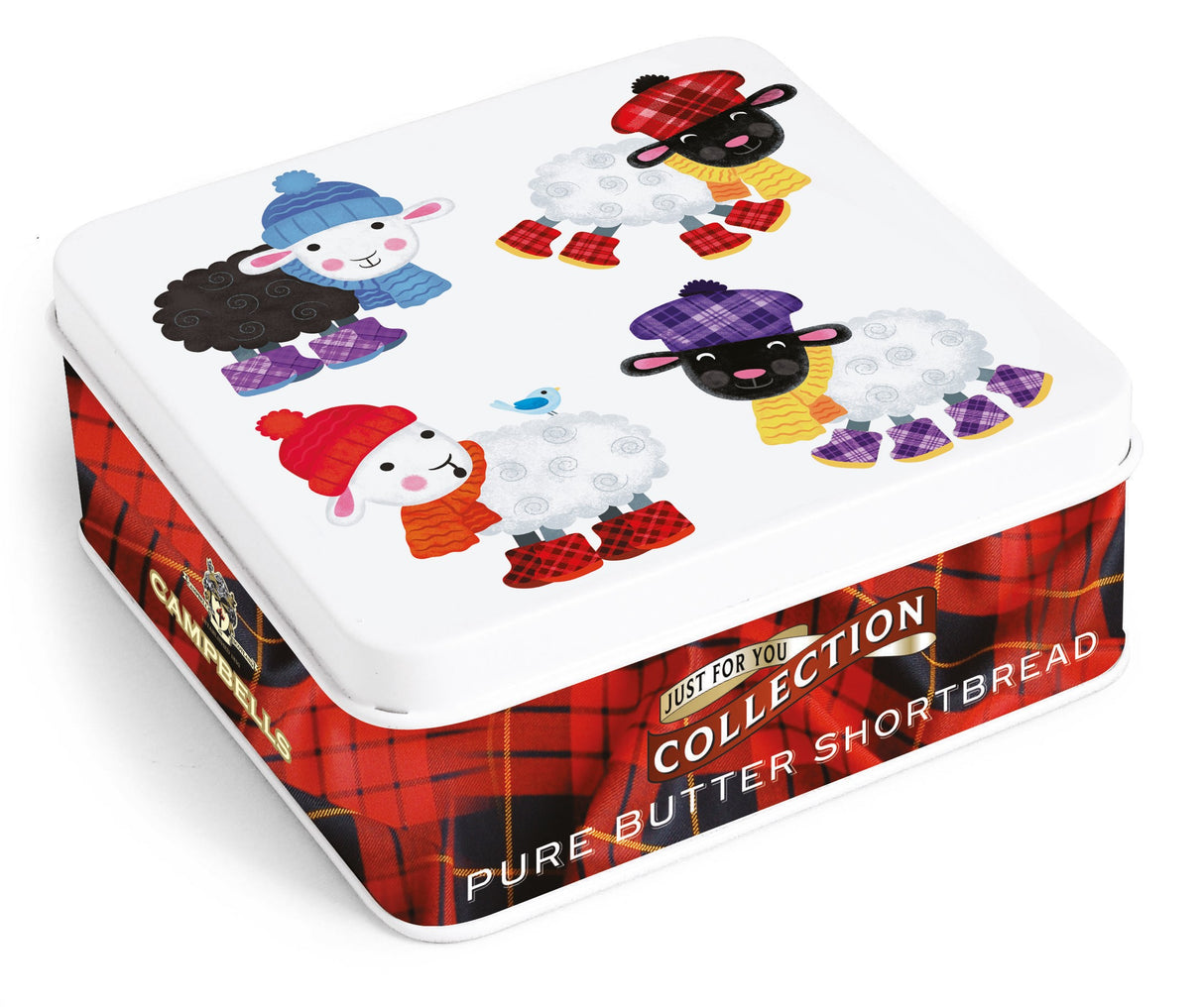 90g Colourful Sheep Shortbread Fingers Tin