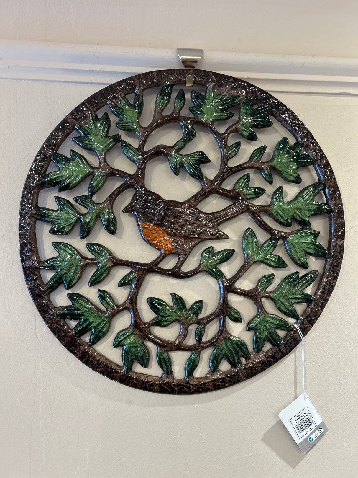 Robin Tree of Life Aluminium Decoration (40cm)
