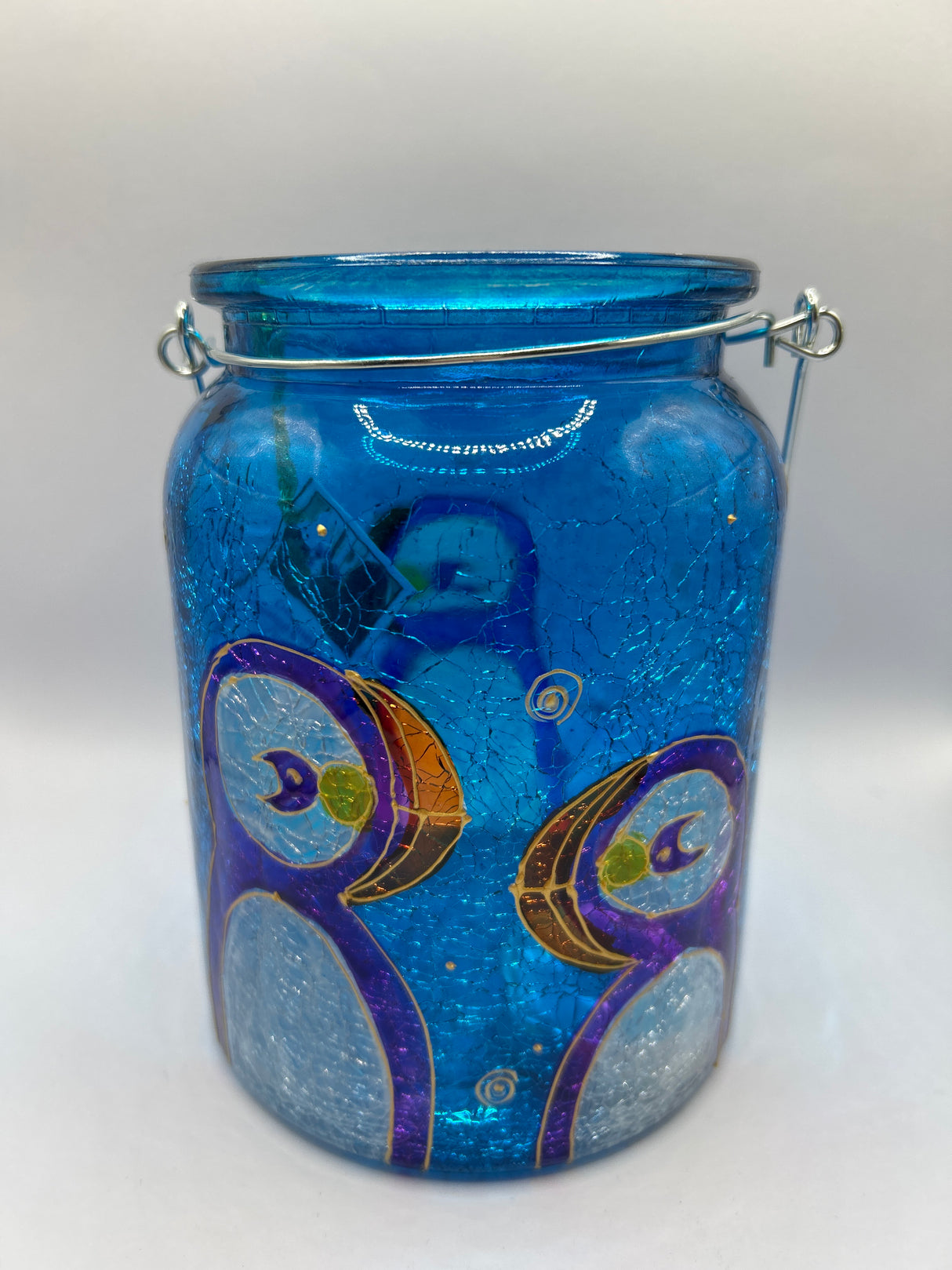 Puffins Large Crackle Lantern