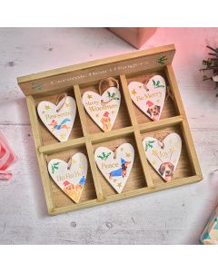 Furry & Festive Dog Raised Detail Ceramic Heart Hanger