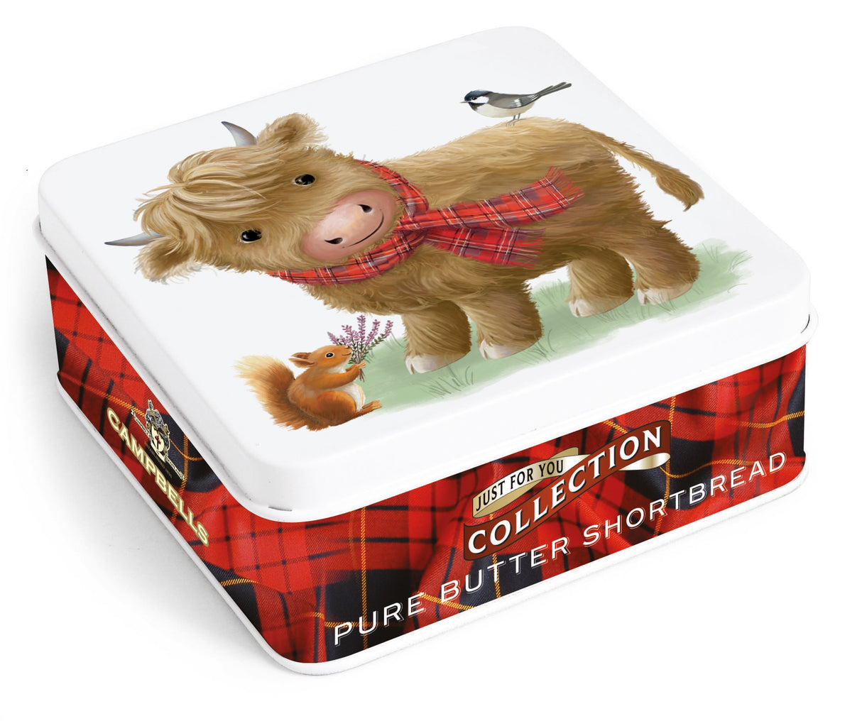 90g Cute Highland Cow Shortbread Fingers Tin