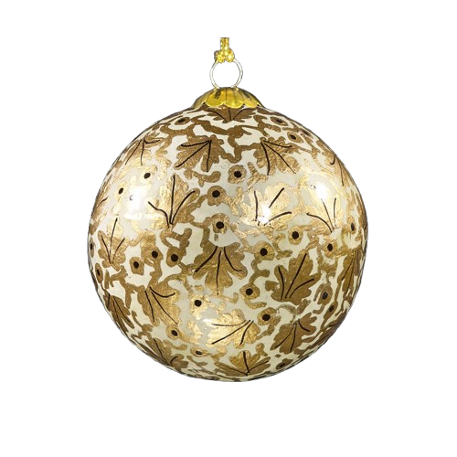 Gold Leaf Effect White Bauble