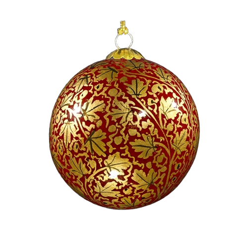 Gold Leaf Effect Red Bauble