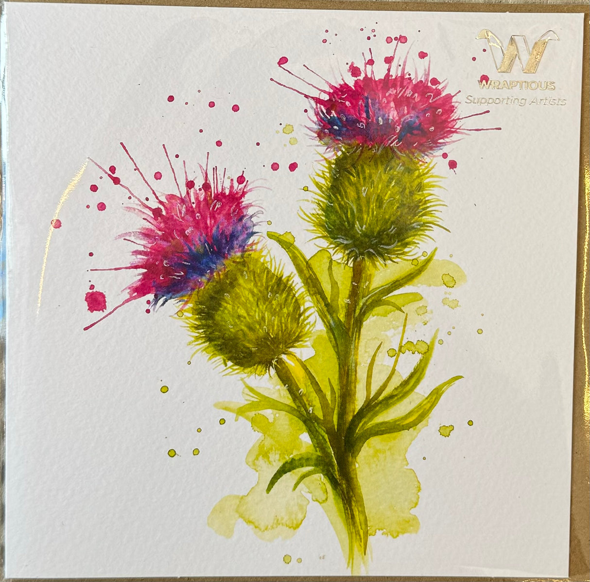 Splatter Thistle Greetings Card