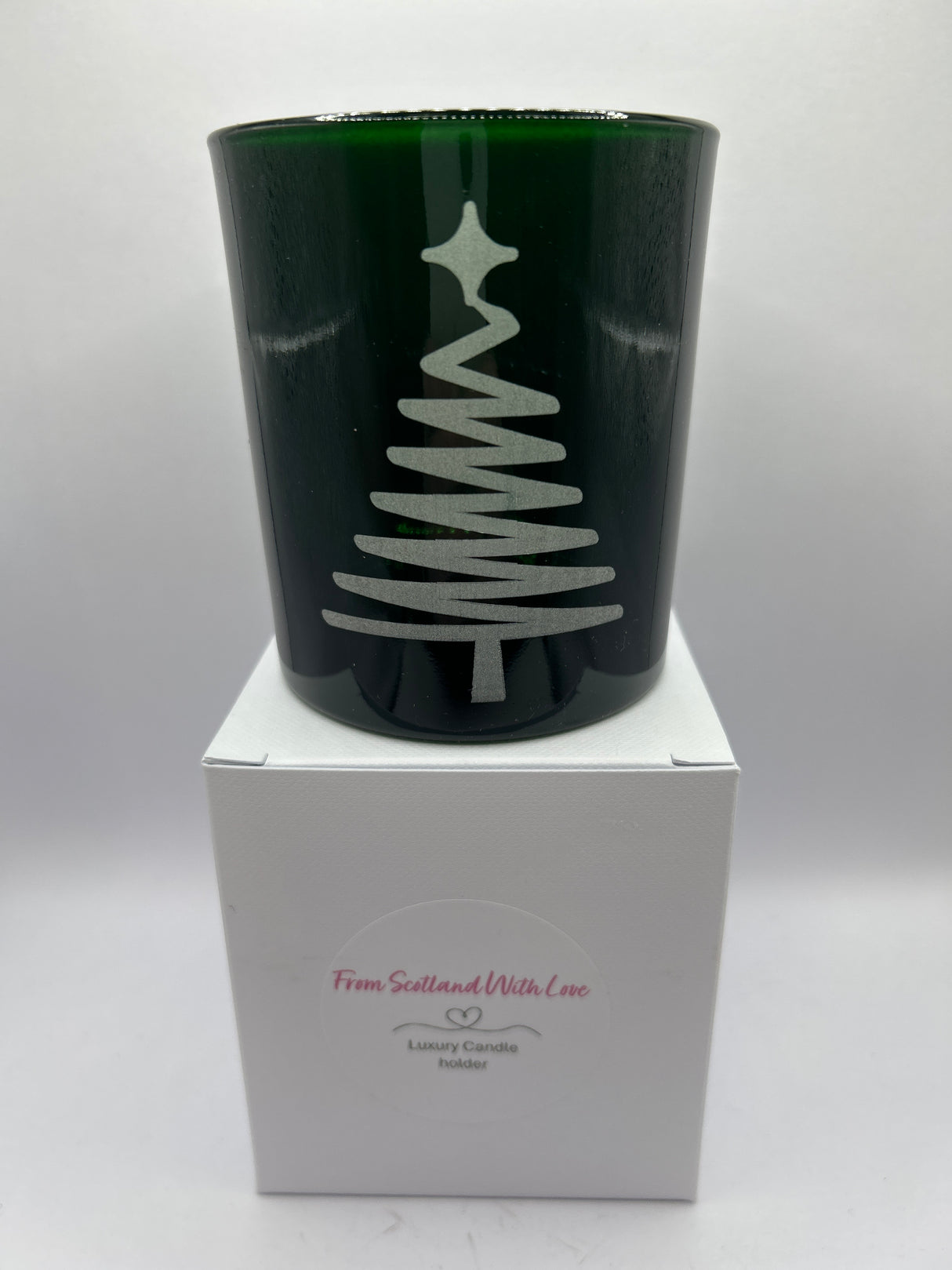 Green Christmas Tree Luxury Christmas Candle Jar (Boxed)