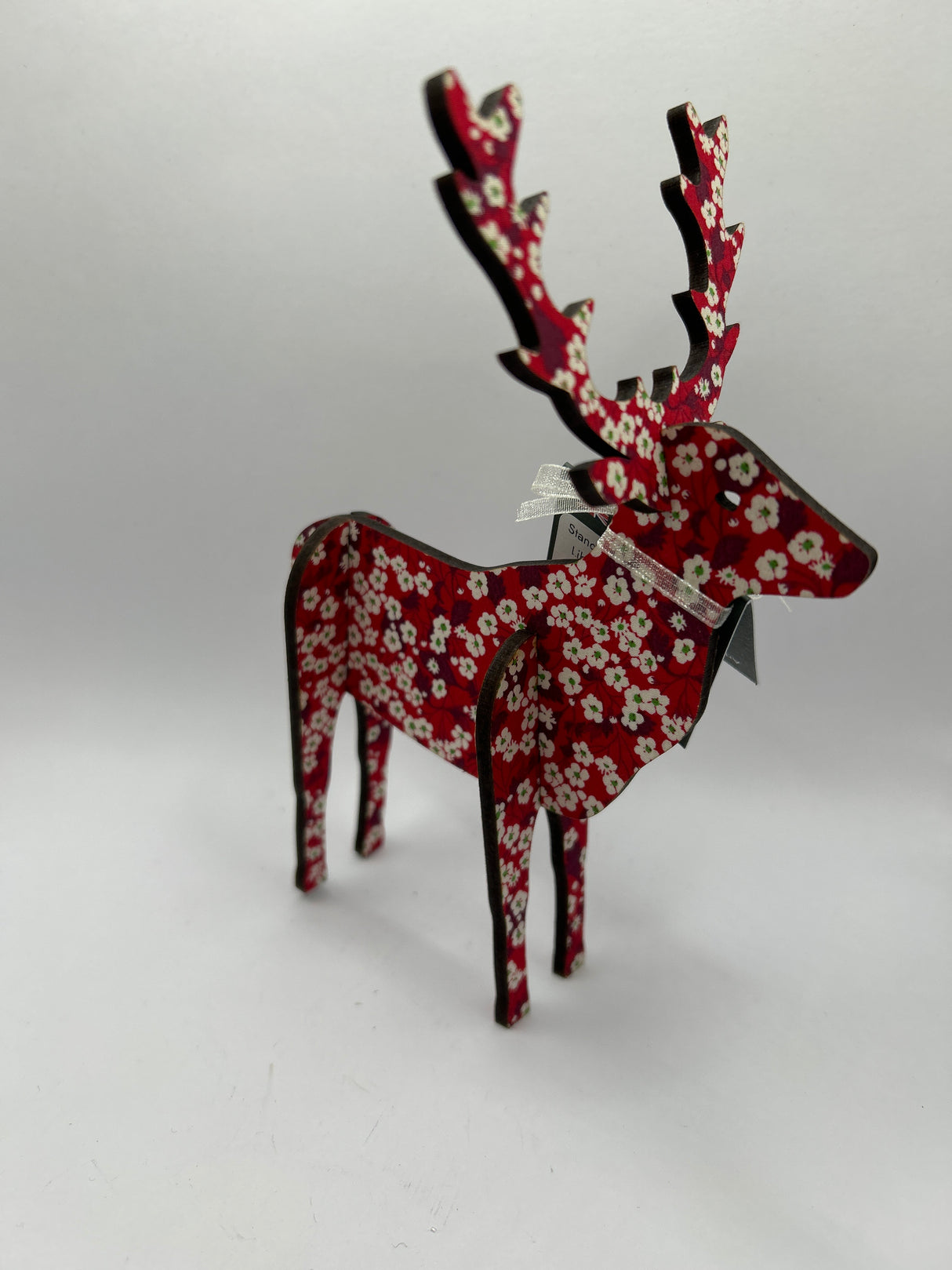 3D Standing Stag 18cm in Liberty Red Mitsi