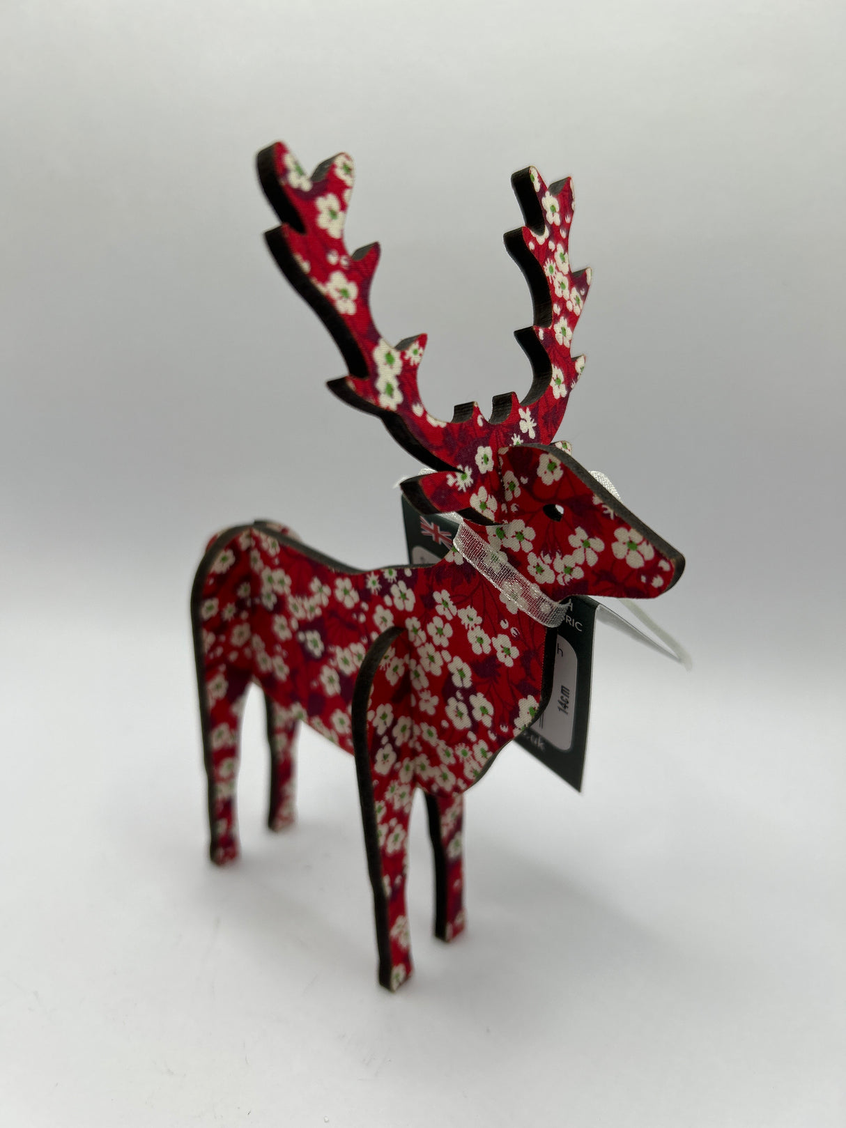 3D Standing Stag 14cm in Liberty Red Mitsi