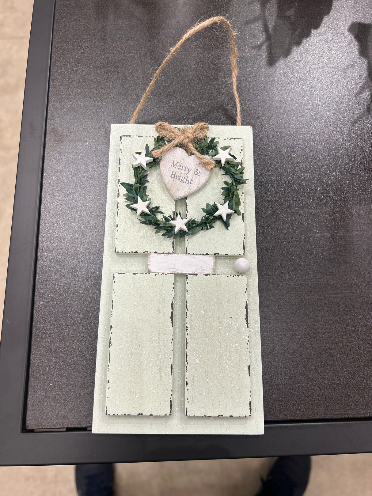 Home for Christmas Hanging Wooden Door Plaque with Wreath & Quote