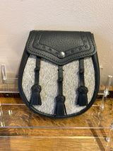 Double Tram Line With Star Detail Flap Skin Front & Leather Tassels Semi Dress Sporran