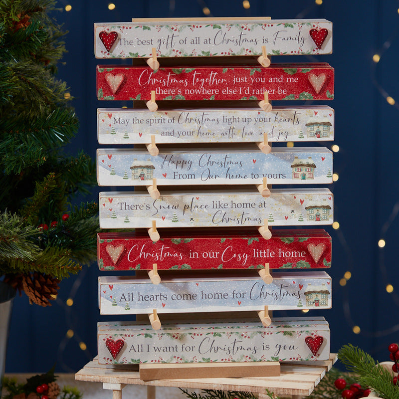 Home for Christmas 3D Tabletop Large Wooden Block Quote