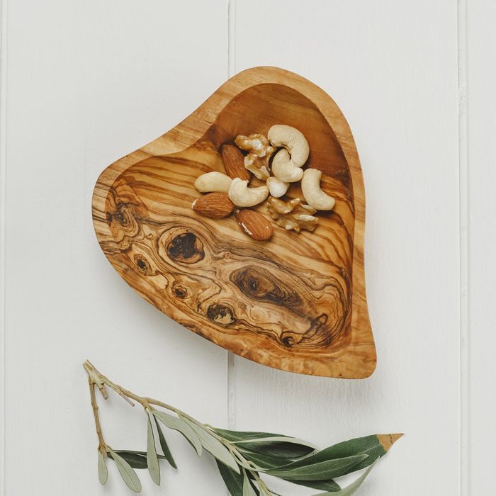 Olive Wood Large Heart Shaped Dish