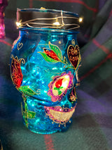 Glass Skull Lit Ornament / Candle Holder