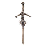 Thistle on Blade Sword Antique Finish Kilt Pin