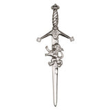 Lion Rampant on Blade Sword Polished Finish Kilt Pin