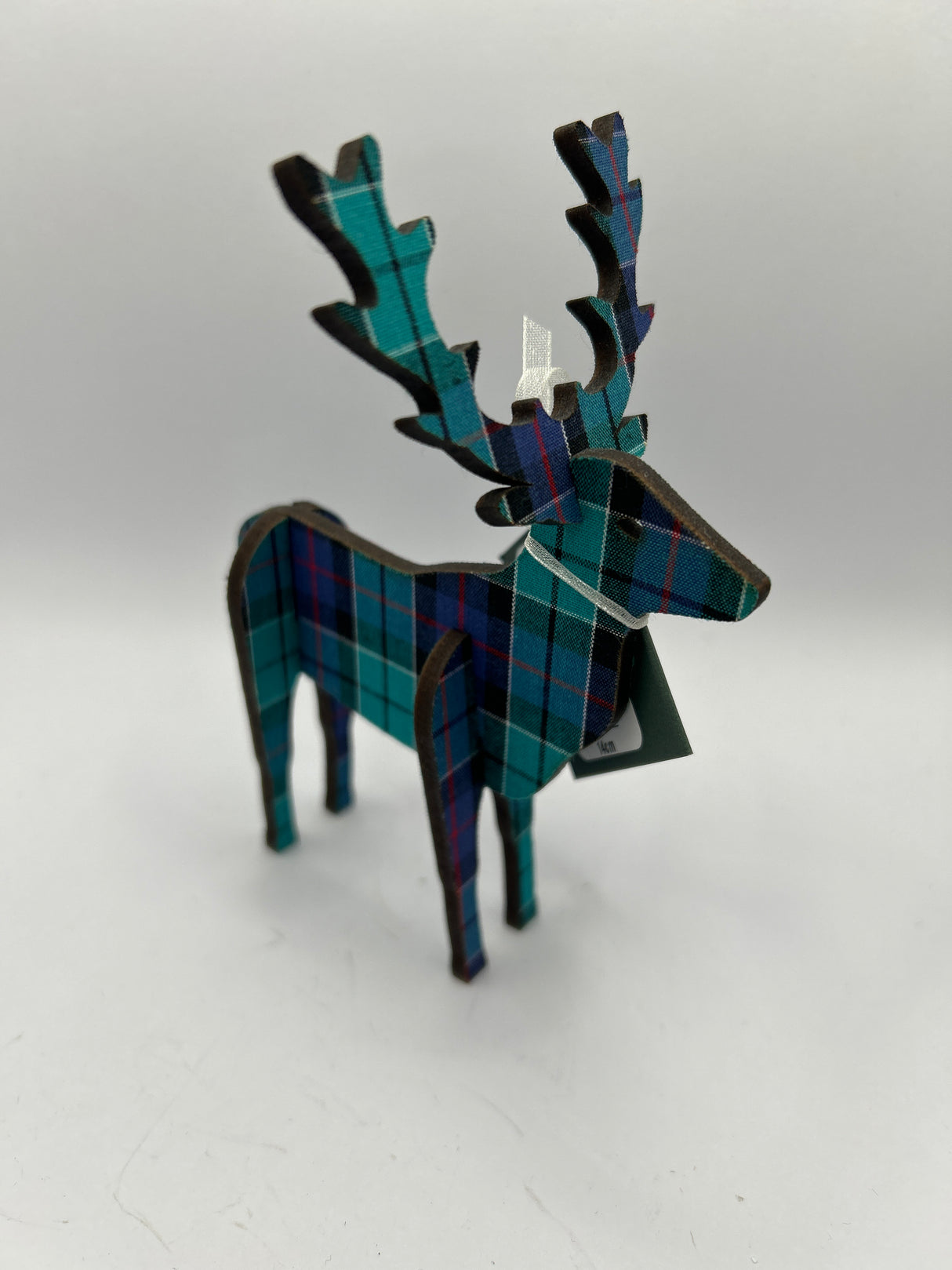 3D Standing Stag 14cm in Highland Check